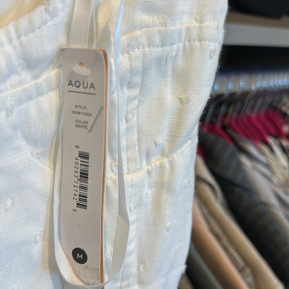 Aqua white tie back side zipper closure mini dress size M NWT - Picture 2 of 3